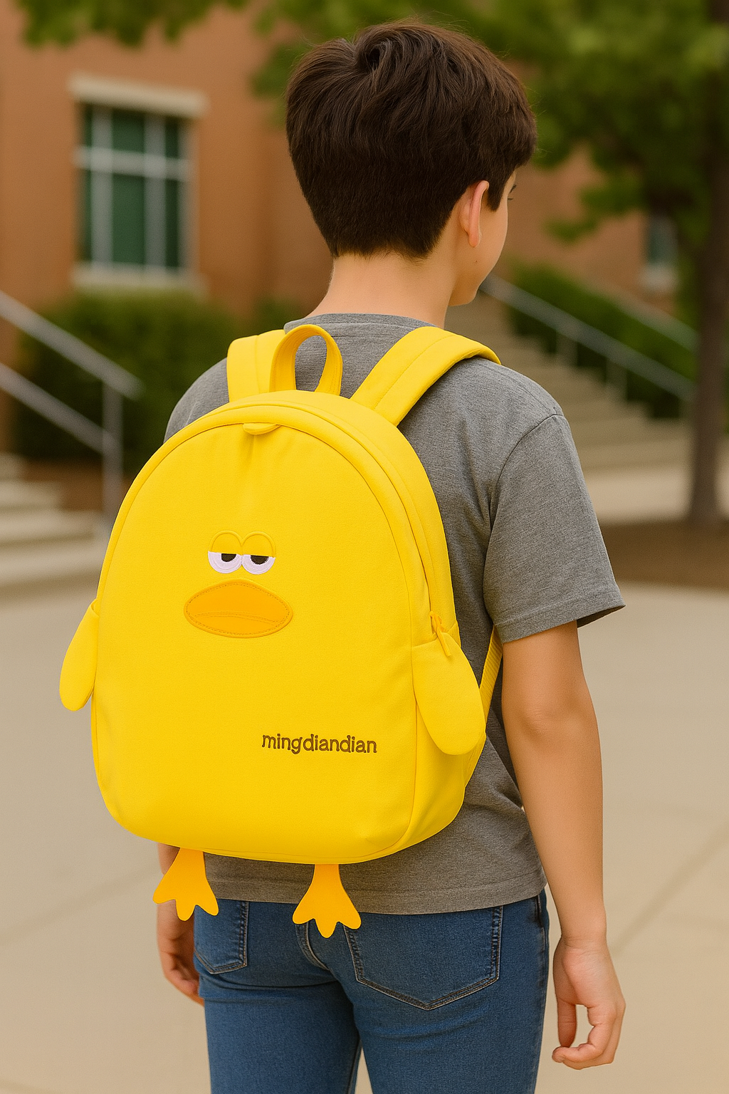 π¦ 3D Duck Backpack β Cute Yellow Cartoon Bag for Kids & Teens