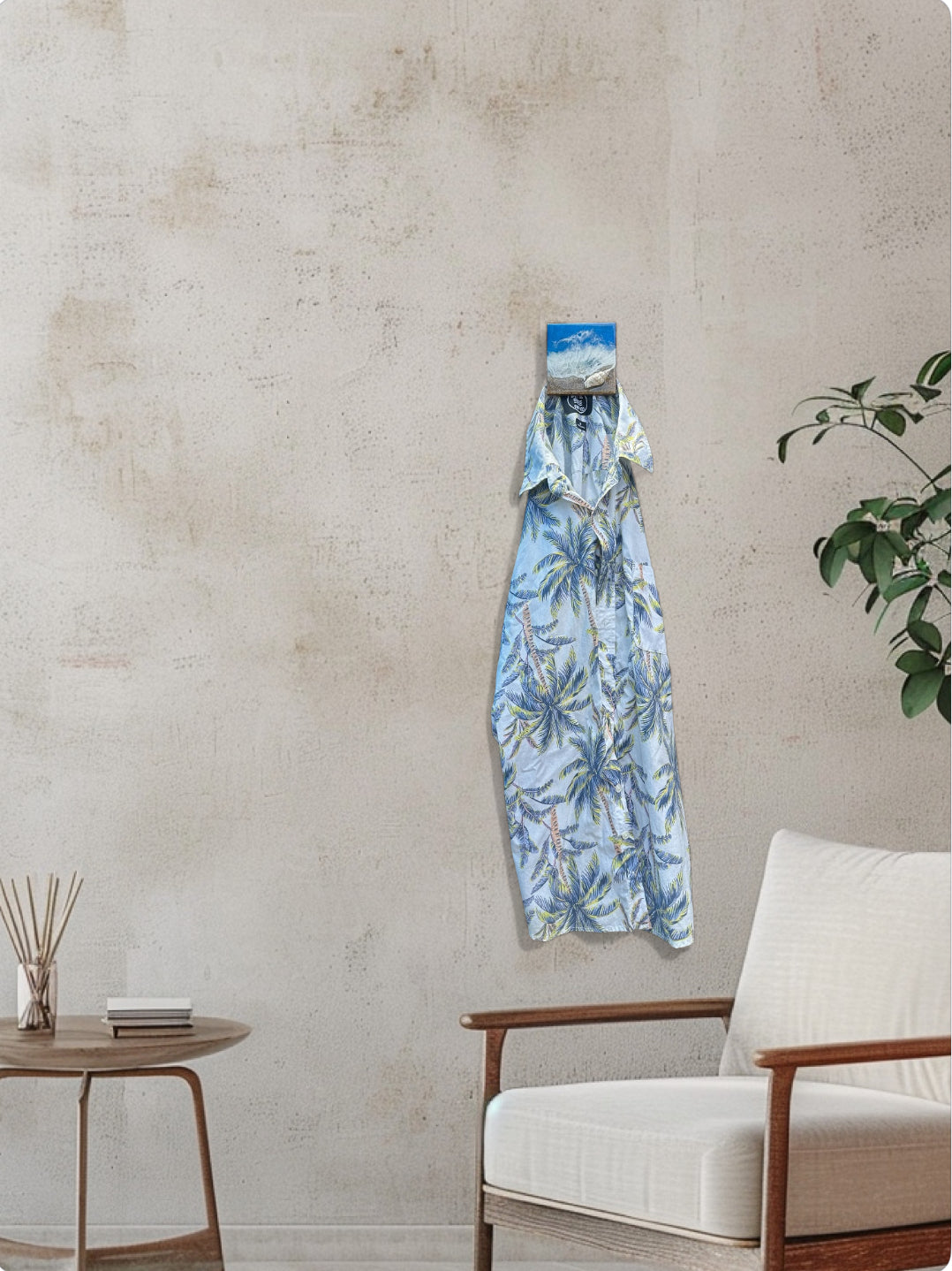 Wave & Hang™ Ocean Towel Hook – Handmade Resin & Wood Art