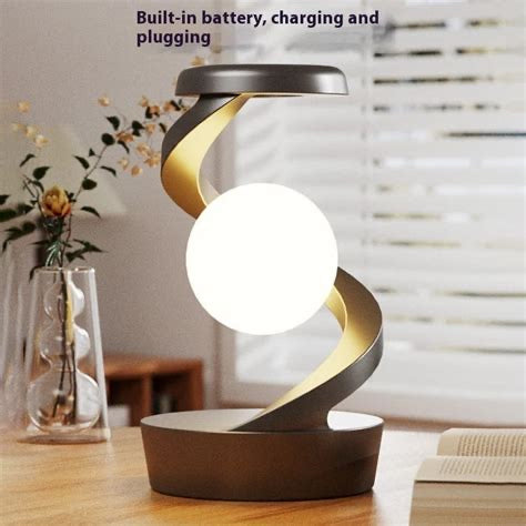 Rotating Moon Desk Lamp with Wireless Charging