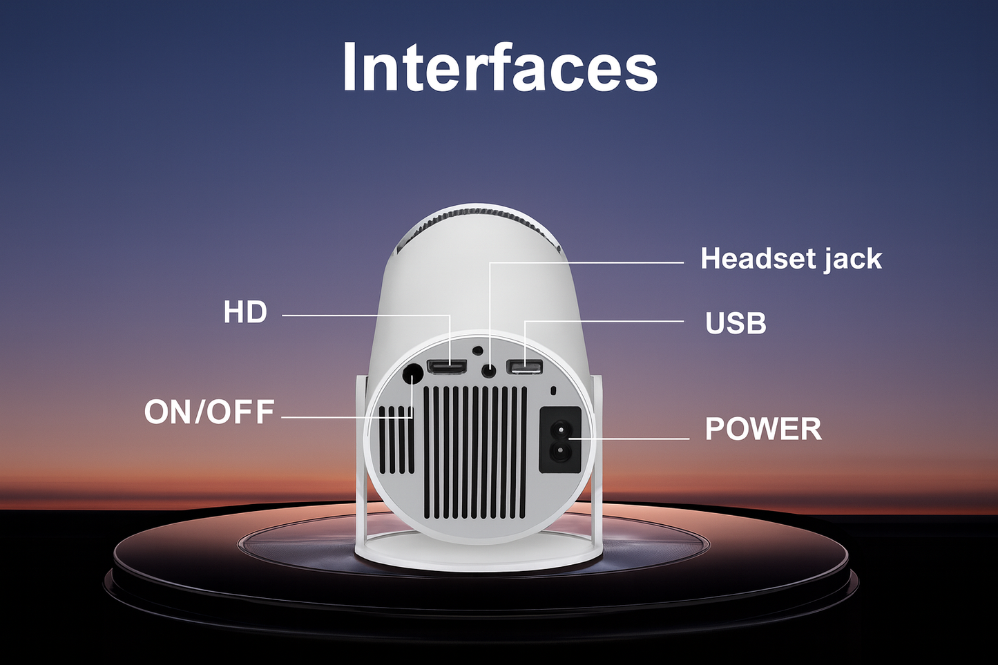 CosyCove™ 4K Mini Projector – Portable Smart Projector with WiFi 6, BT 5.0, Android 11 & 180° Rotatable Design