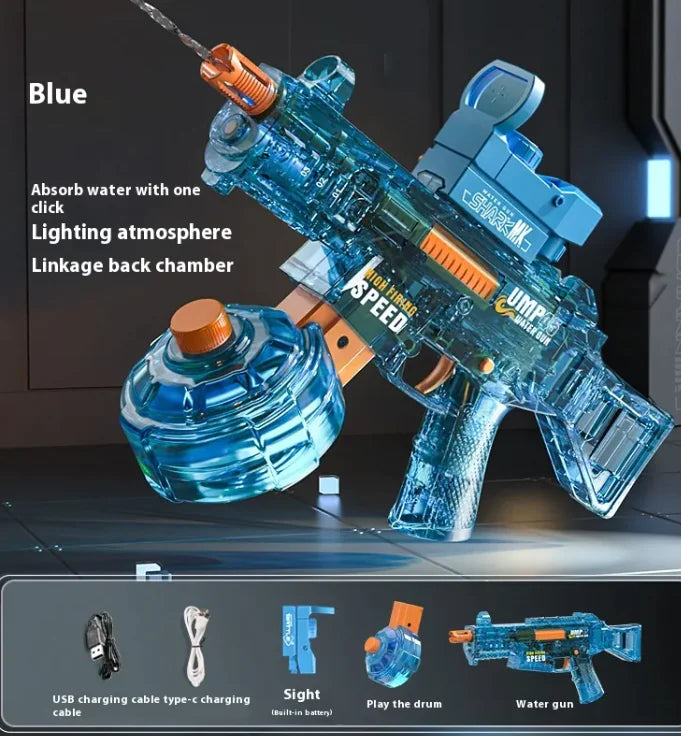 β‘ Light UMP45 Electric Water Gun β Automatic Rechargeable Blaster with LED Glow