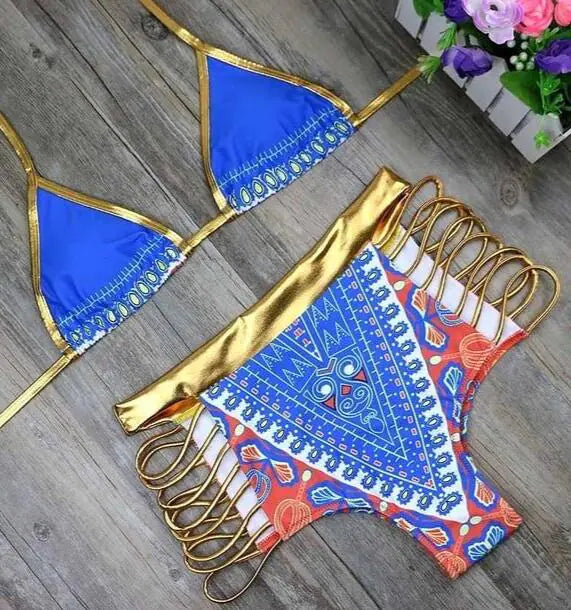 Angelina Print Bikini Set β Colorful Tribal-Inspired Swimwear