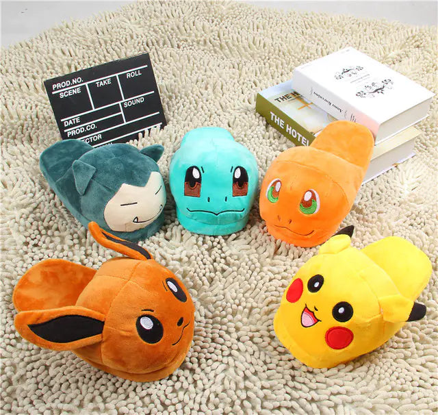 ✨ Pokémon Plush Slippers – Cozy Indoor Shoes Featuring Pikachu, Snorlax, Charmander & More ✨
