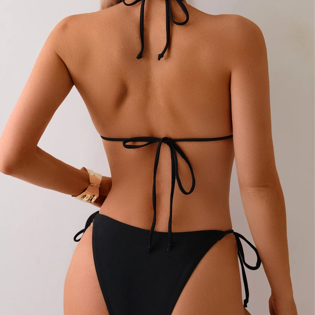 Shimmering Siren™ Metal Bead Split Bikini Swimsuit