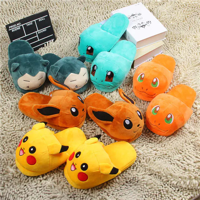 ✨ Pokémon Plush Slippers – Cozy Indoor Shoes Featuring Pikachu, Snorlax, Charmander & More ✨