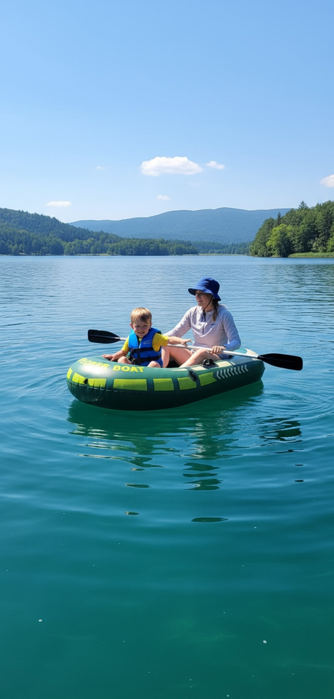 Small PVC Inflatable Boat 1 Person Portable Dinghy With Optional Pump by Wave & Hang