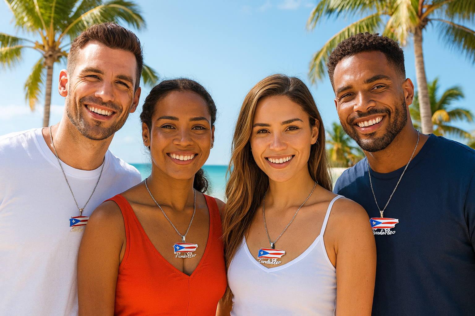 Puerto Rico Map Pendant Necklace – Stainless Steel Puerto Rican Flag Jewelry for Men & Women | 316L Steel Chain, Patriotic Gift