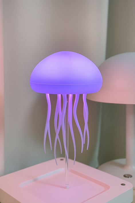 Jellyfish LED Lamp – Soothing Sound-Controlled Night Light for Relaxation by Wave & Hang