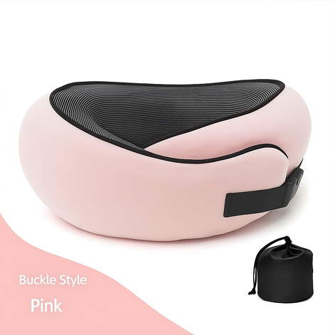 Premium Memory Foam Travel Neck Pillow Ergonomic U Shaped Support For Flights Cars And Office by Wave & Hang