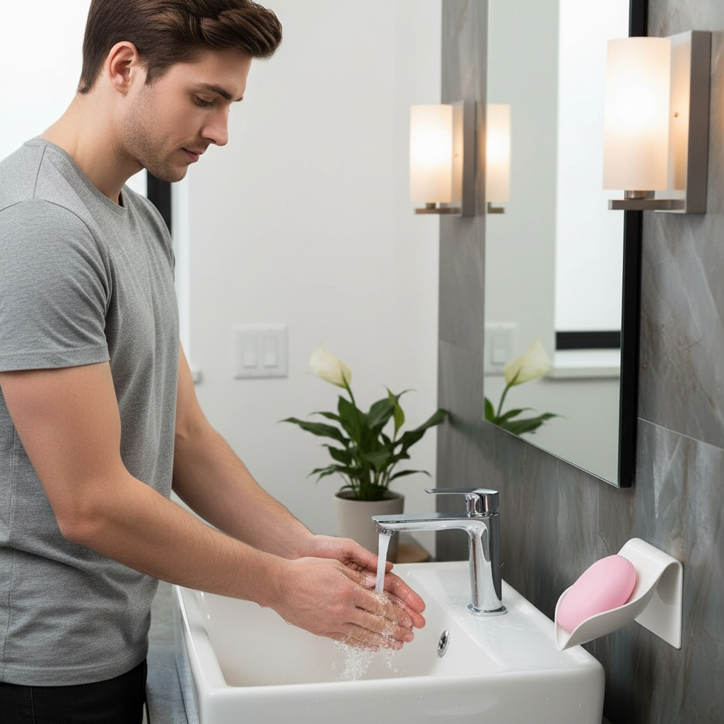 Multifunctional Soap Box Hanger Organizer – Wall-Mounted Bathroom Accessory by Wave & Hang