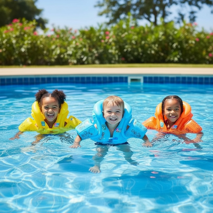 Kids Inflatable Life Jacket - Safe & Fun Swim Vest by AquaGuard by Wave & Hang