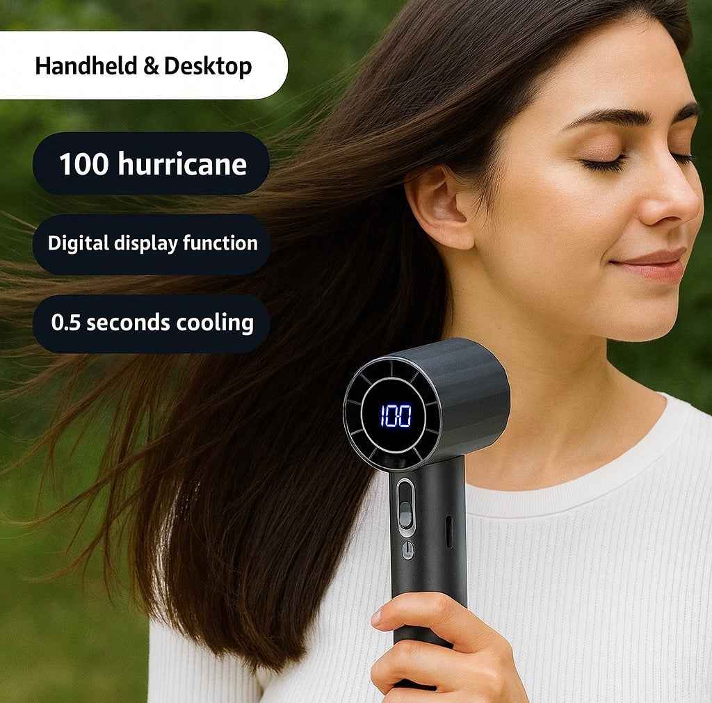 Portable Mini Handheld Fan – USB Rechargeable, Quiet, 6-Speed, Lightweight & Powerful Cooling