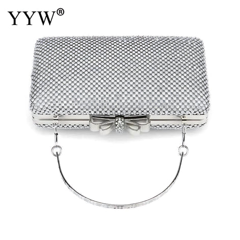 Silver Glitter Evening Clutch - Glamorous Handbag for Women by Wave & Hang