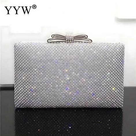 Silver Glitter Evening Clutch - Glamorous Handbag for Women by Wave & Hang