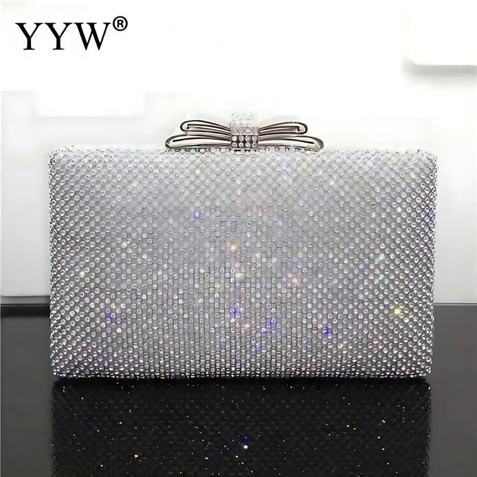 Silver Glitter Evening Clutch - Glamorous Handbag for Women by Wave & Hang
