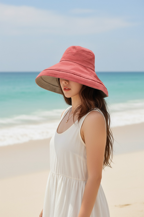 Women's UV Protection Sun Hat | Stylish Wide Brim Shield by Wave & Hang