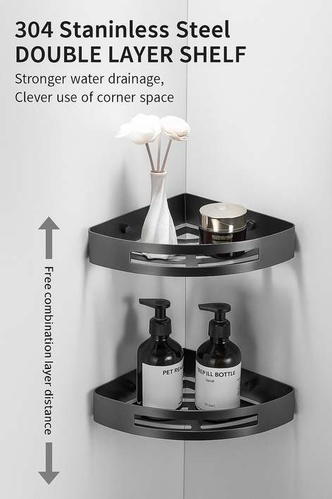 304 Stainless Steel Towel Rack Set – Rustproof & Modern Design by Wave & Hang