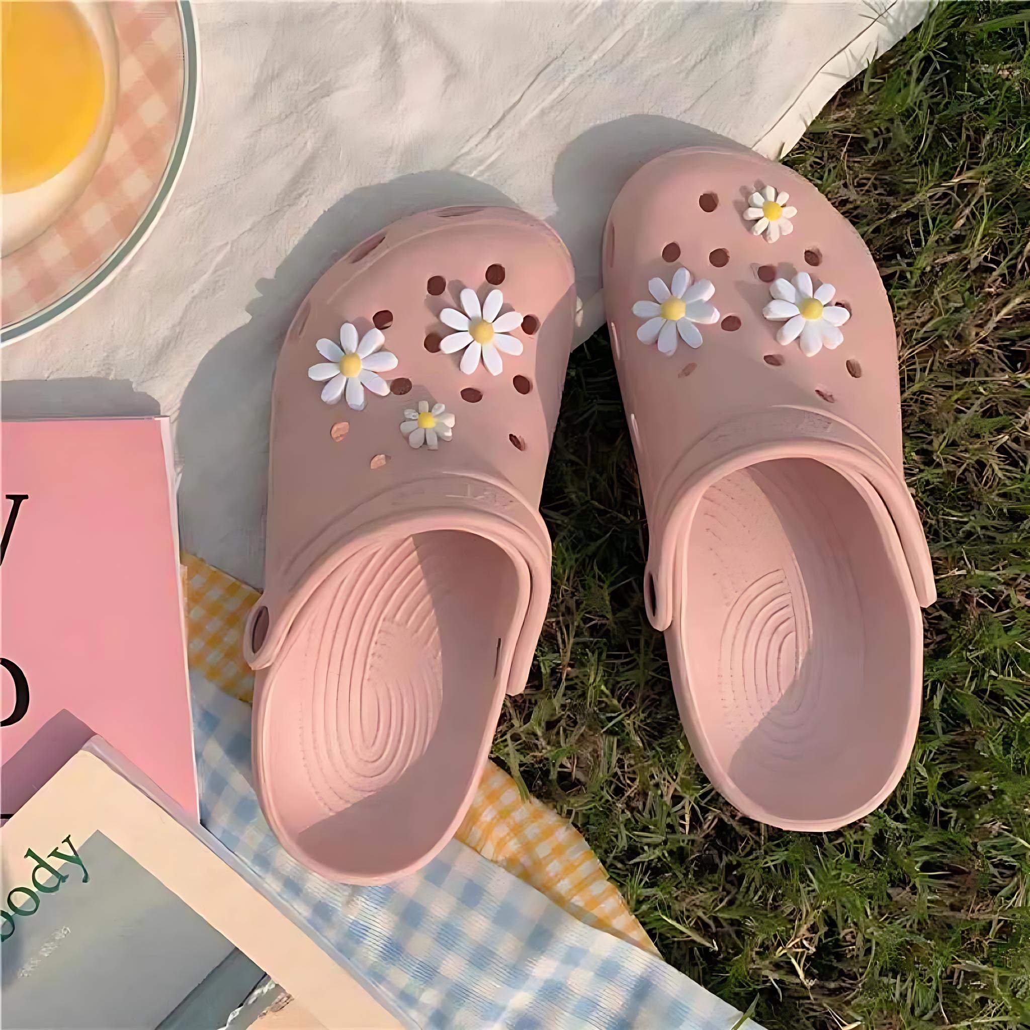 Summer Floral Non-Slip Slippers – Lightweight EVA Sandals for Beach, Home & Outdoor Fun by Wave & Hang