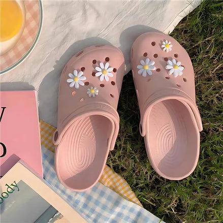 Summer Floral Non-Slip Slippers – Lightweight EVA Sandals for Beach, Home & Outdoor Fun by Wave & Hang