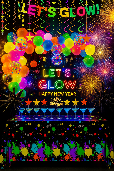 Neon Glow Party Kit – 122-Piece Set for Epic Celebrations by Wave & Hang
