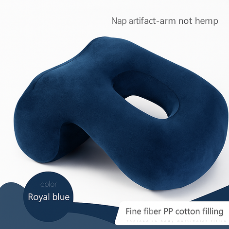 Inflatable Neck Support Pillow Ergonomic Travel Cushion For Airplane Office Or Car Adjustable Flocking PVC TPU by Wave & Hang