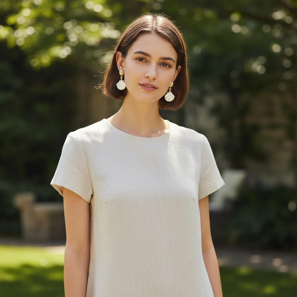 Vintage Ocean Shell Stud Earrings by Wave & Hang