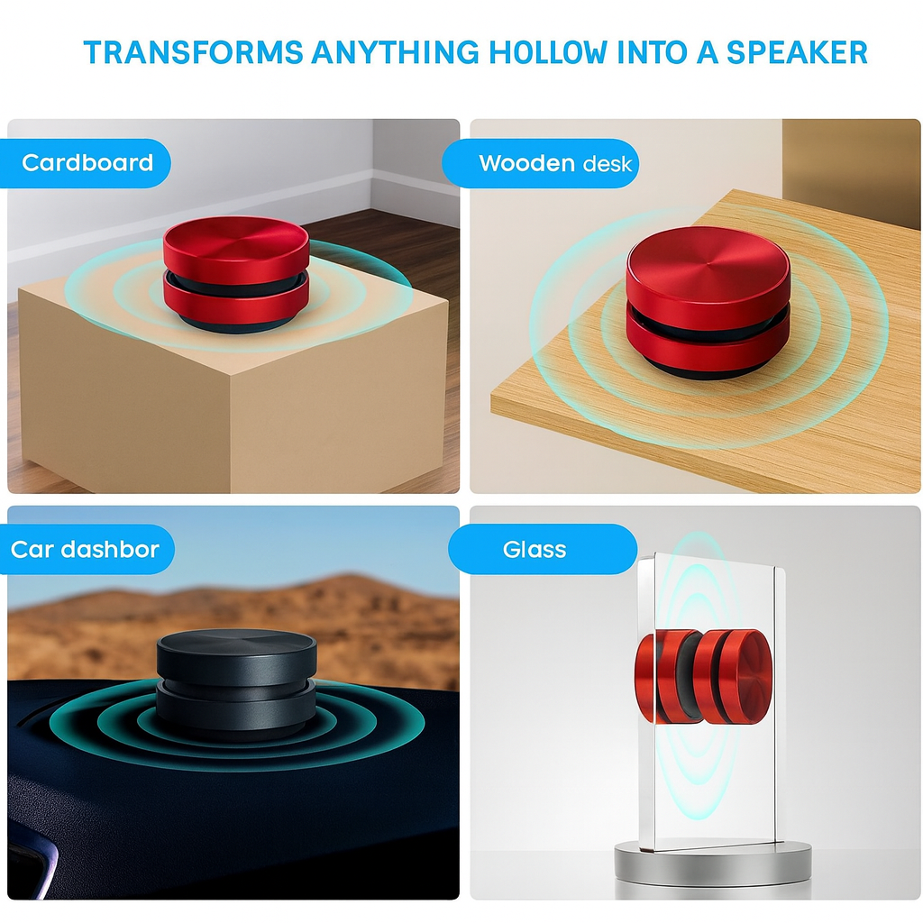 Compact Bone Conduction Bluetooth Speaker – Wireless TWS Stereo with FM & Mic by Wave & Hang