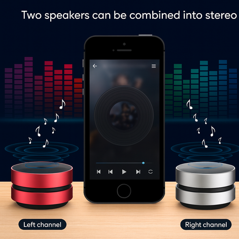 Compact Bone Conduction Bluetooth Speaker – Wireless TWS Stereo with FM & Mic by Wave & Hang