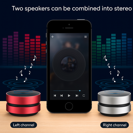 Compact Bone Conduction Bluetooth Speaker – Wireless TWS Stereo with FM & Mic by Wave & Hang