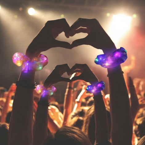 20 LED Glow Hair Scrunchies – Vibrant Ties for Raves & Parties! by Wave & Hang