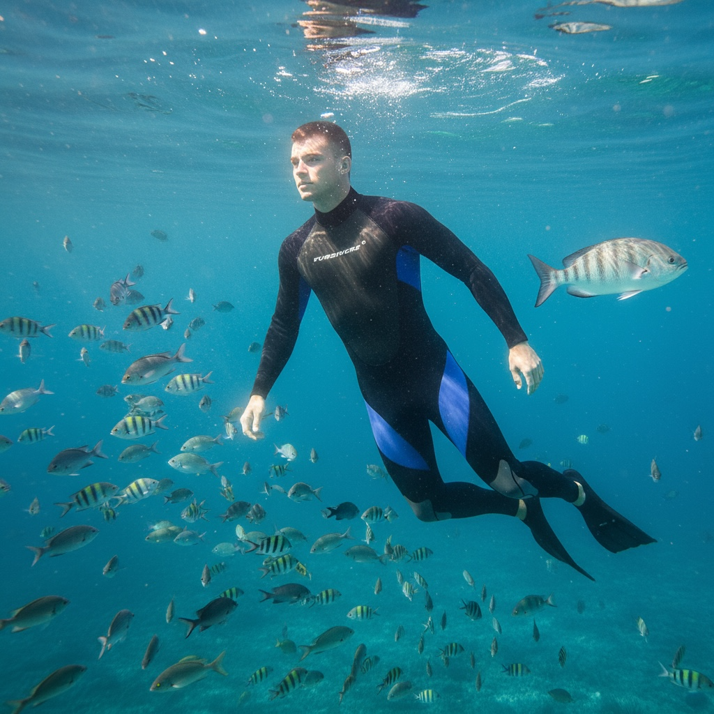 Mens Thermal Full Body Diving Wetsuit Neoprene Surfing Suit by Wave & Hang