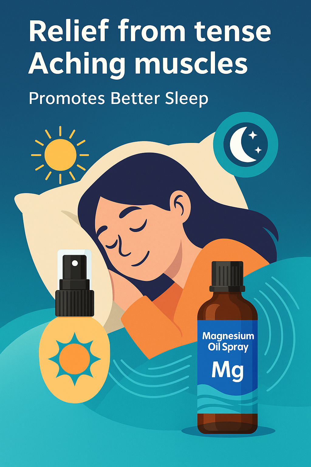 Magnesium Oil Spray 60ml – Natural Topical Mineral Spray for Muscle Relaxation, Pain Relief & Restful Sleep | Fast-Absorbing Body Wellness Mist