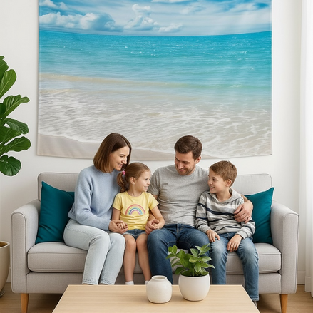 Hawaiian Beach Tapestry Ocean Sunset Wall Hanging Coastal Decor by Wave & Hang