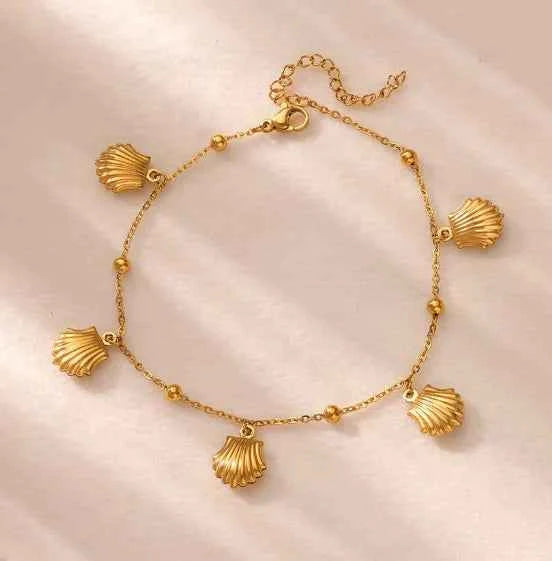 Ocean Charm Anklet – Seashell & Starfish Beach Jewelry