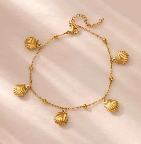 Ocean Charm Anklet – Seashell & Starfish Beach Jewelry