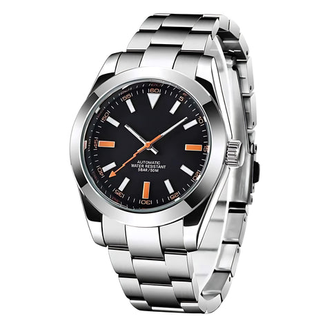 Men’s Automatic Mechanical Watch – Stainless Steel, Waterproof, Self-Winding by Wave & Hang