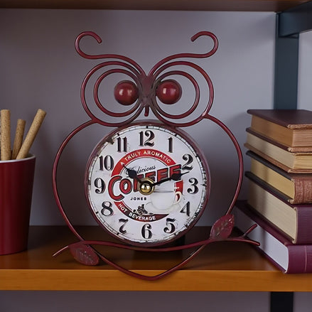 Vintage Owl Wall Clock | Silent Charm for Home | Elegant Décor by Wave & Hang