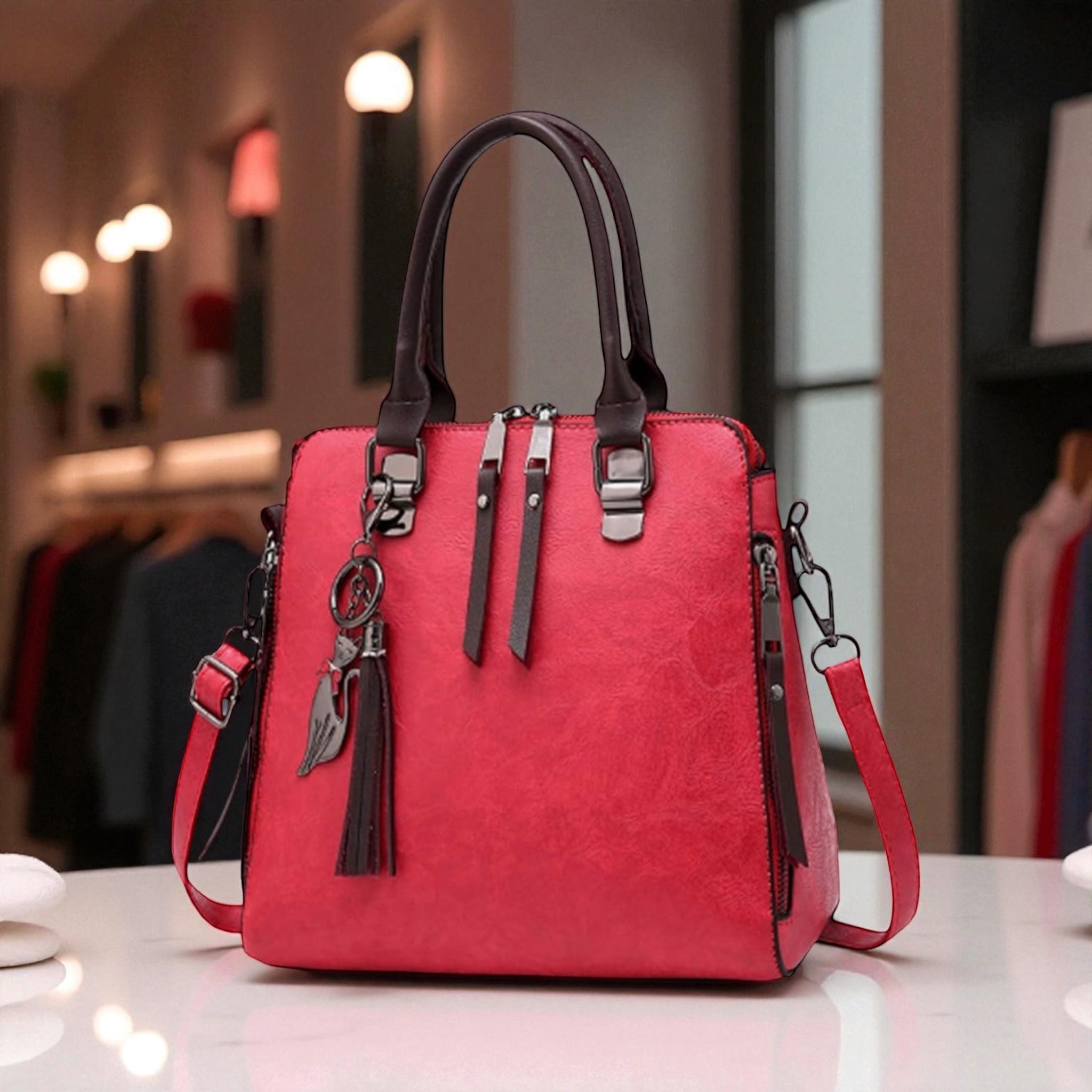 Charming Cat Tote Bag – Stylish PU Leather Purse for Women by Wave & Hang