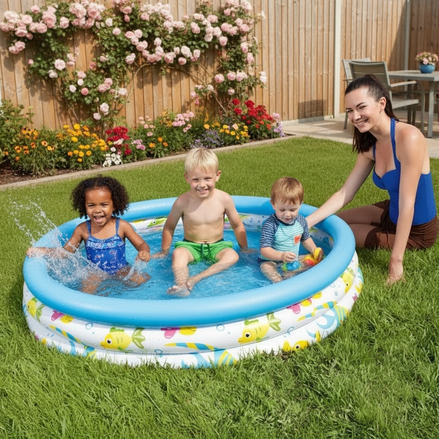Inflatable Round Infant Pool Model 51009 Durable Outdoor Safe by Wave & Hang