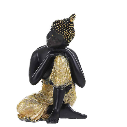 Thai Buddha Resin Statue – Meditation Decor Sculpture with Mandala Design | Spiritual Home & Yoga Studio Ornament