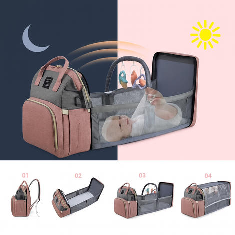 Durable Mommy Travel Backpack – Stylish, Large-Capacity Diaper Bag with Ergonomic Design for Moms by Wave & Hang