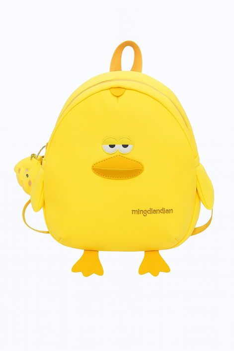 3D Duck Backpack – Cute Yellow Cartoon Bag for Kids & Teens