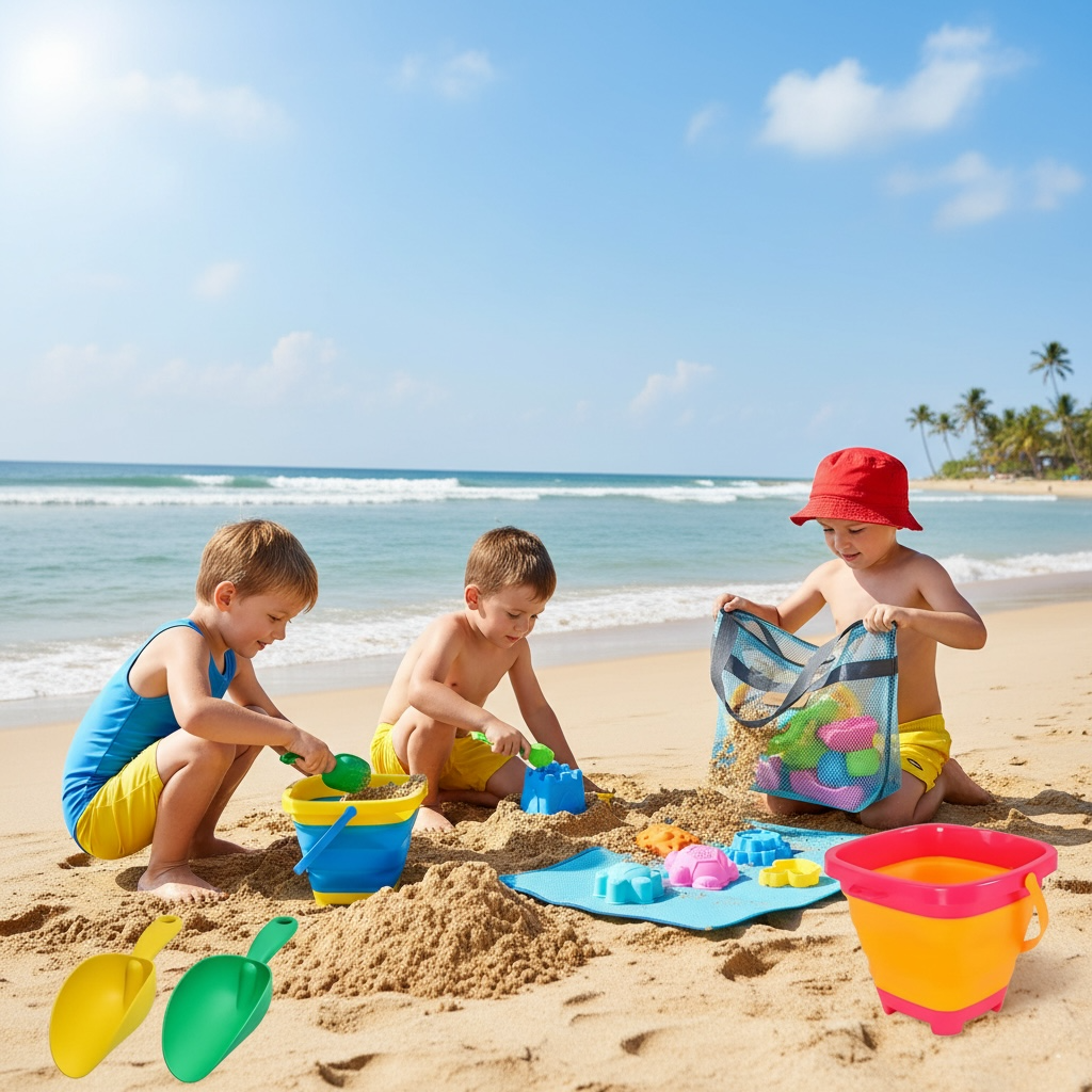 Aclarastra Collapsible Beach Sand Toys - Travel Set for Kids