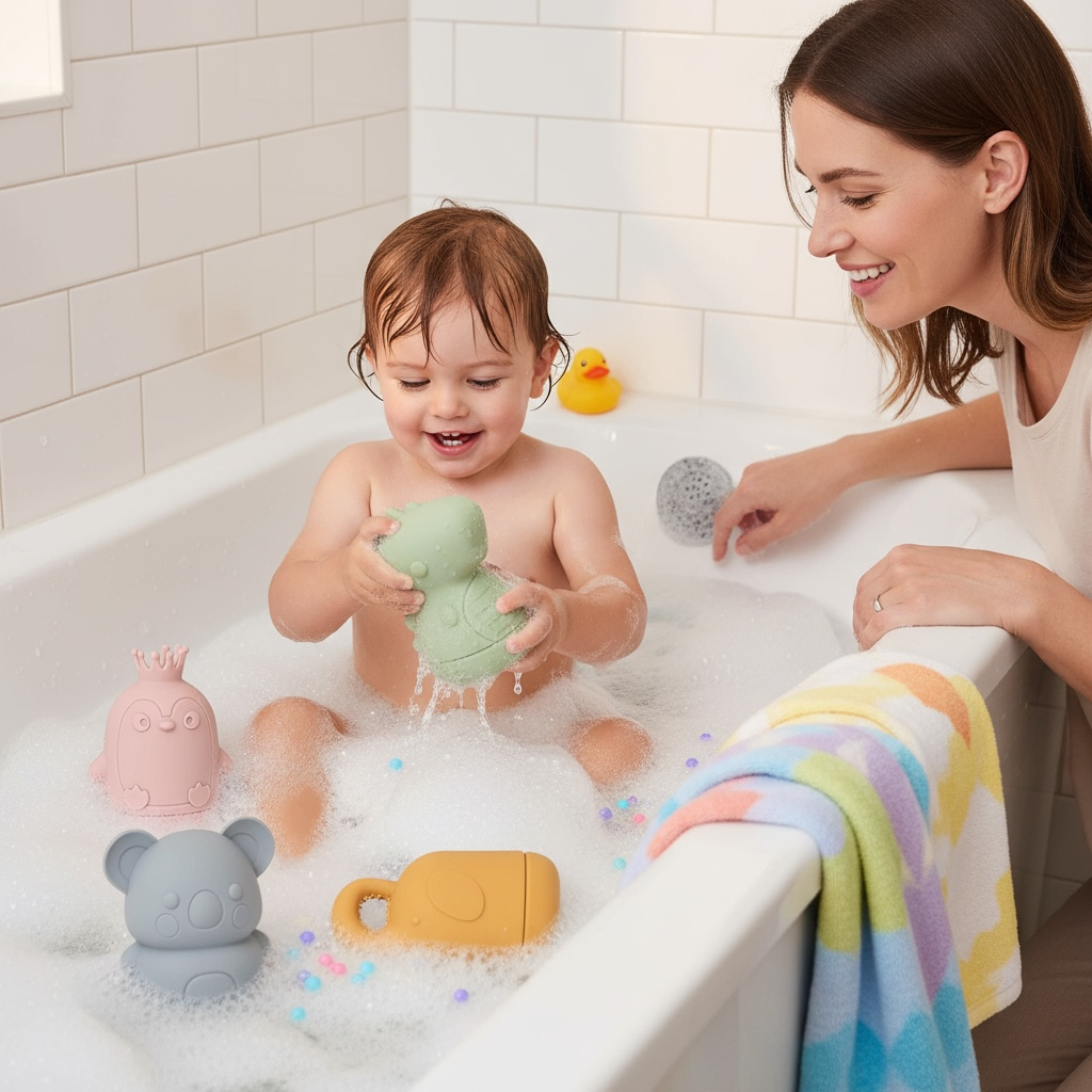 Mold-Free Baby Bath Toys - Fun & Safe Ocean Animals by Wave & Hang