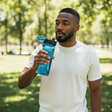 Sports Plastic Water Bottle 500ml BPA Free Heat Resistant Anti Fall Eco Friendly Hydration Bottle by Wave & Hang