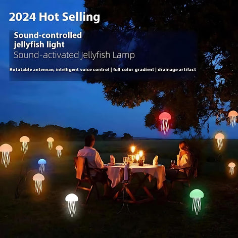 Jellyfish LED Lamp – Soothing Sound-Controlled Night Light for Relaxation by Wave & Hang