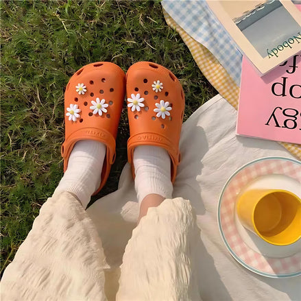 Summer Floral Non-Slip Slippers – Lightweight EVA Sandals for Beach, Home & Outdoor Fun by Wave & Hang