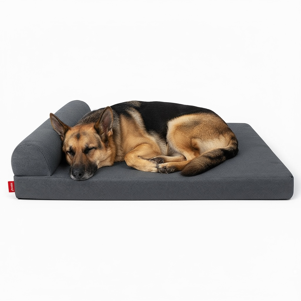 Linen Memory Foam Waterproof Dog Kennel – Washable Pet Bed by Wave & Hang