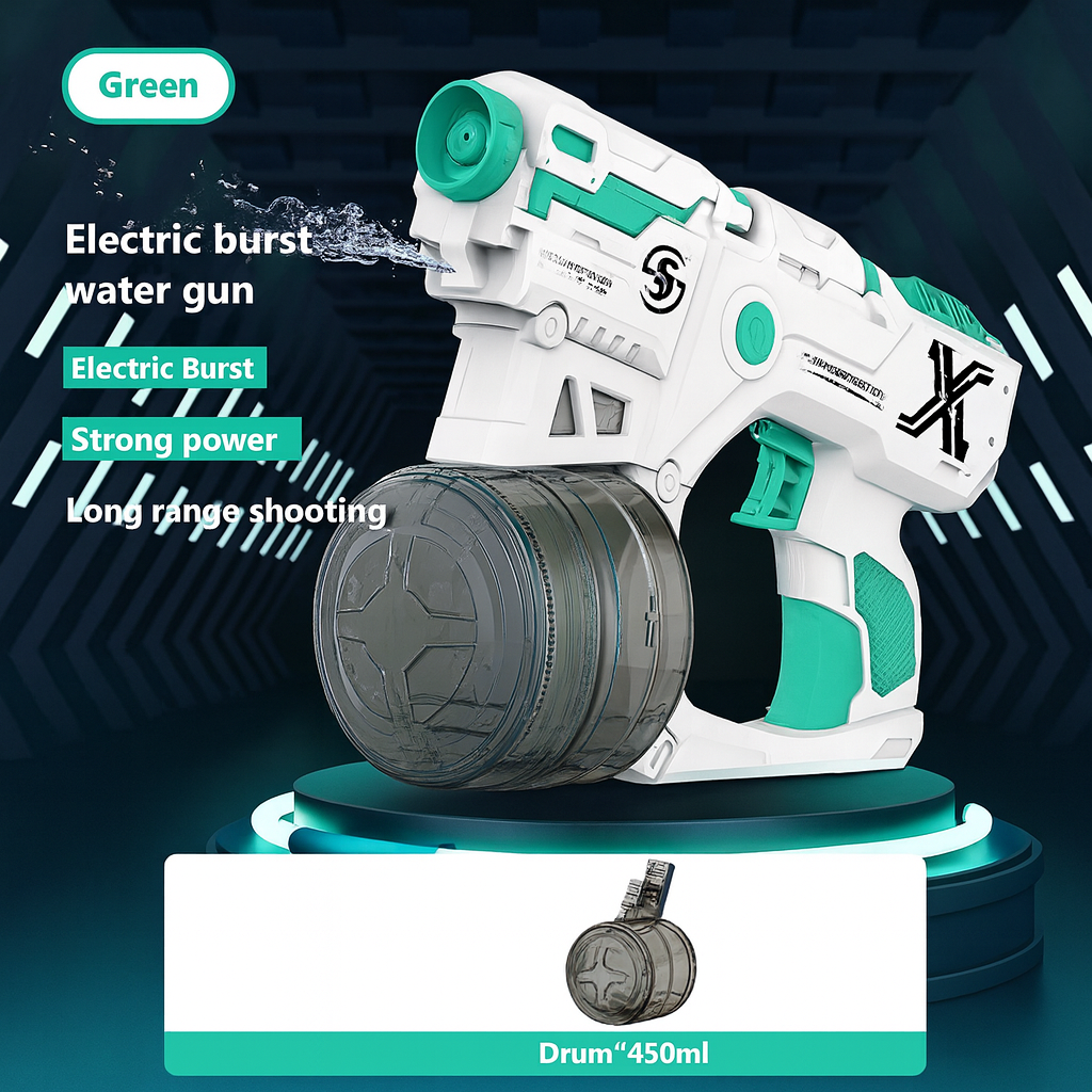 Viral Electric Repeating Water Gun – Long Range Rechargeable Blaster by Wave & Hang