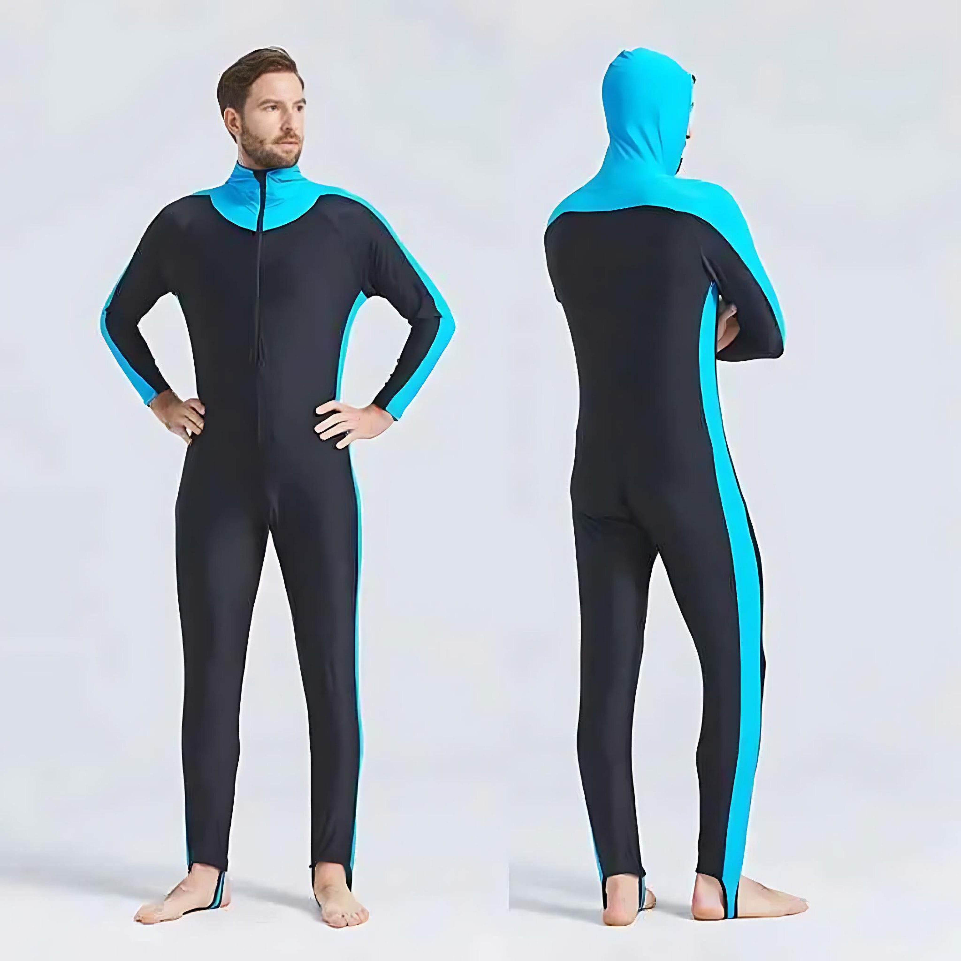 Full Body Hooded Wetsuit For Men And Women UV Protection Quick Dry Swim Dive Suit by Wave & Hang